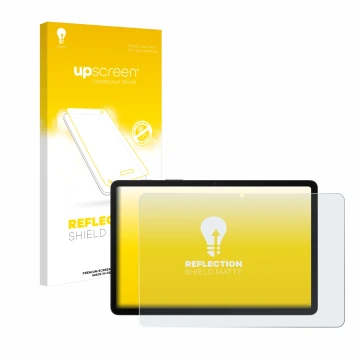 Face avant d’un emballage produit avec le logo de la marque upscreen. À côté, l’appareil Samsung Galaxy Tab S8 5G est représen