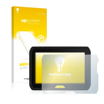 Face avant d’un emballage produit avec le logo de la marque upscreen. À côté, l’appareil Trimble T100 est représenté avec la p