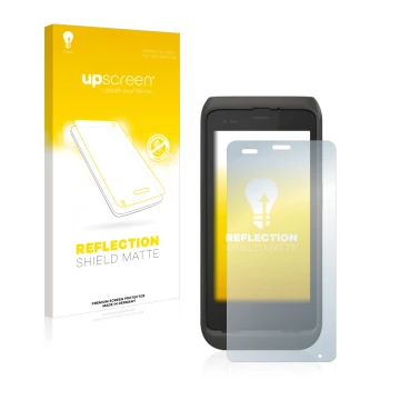 Face avant d’un emballage produit avec le logo de la marque upscreen. À côté, l’appareil Honeywell CT45 XP est représenté avec