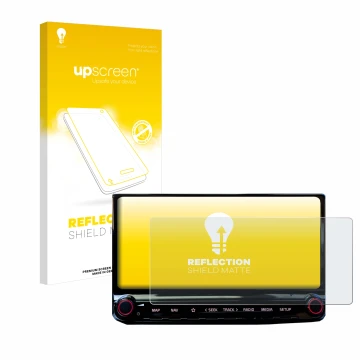 Face avant d’un emballage produit avec le logo de la marque upscreen. À côté, l’appareil Kia Ceed 2022 Infotainment System 10.