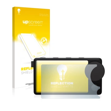 Face avant d’un emballage produit avec le logo de la marque upscreen. À côté, l’appareil Spotify Car Thing est représenté avec