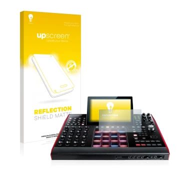 Face avant d’un emballage produit avec le logo de la marque upscreen. À côté, l’appareil Akai MPC X 10.1