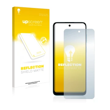Face avant d’un emballage produit avec le logo de la marque upscreen. À côté, l’appareil Motorola Moto G22 est représenté avec
