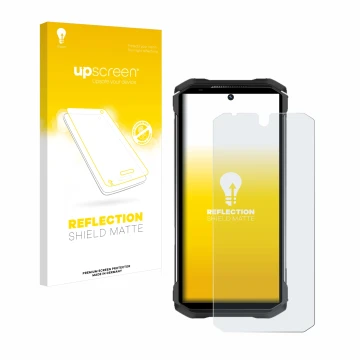 Face avant d’un emballage produit avec le logo de la marque upscreen. À côté, l’appareil Doogee S98 est représenté avec la pro