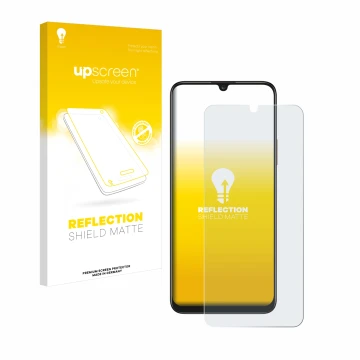 Face avant d’un emballage produit avec le logo de la marque upscreen. À côté, l’appareil Honor X7 est représenté avec la prote