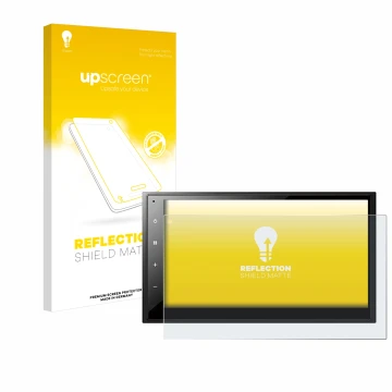 Face avant d’un emballage produit avec le logo de la marque upscreen. À côté, l’appareil Pioneer DMH-A340DAB est représenté av