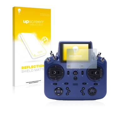 Face avant d’un emballage produit avec le logo de la marque upscreen. À côté, l’appareil FrSky Tandem X18 est représenté avec 