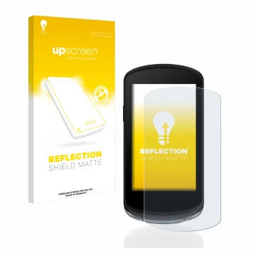 Face avant d’un emballage produit avec le logo de la marque upscreen. À côté, l’appareil Garmin Edge 1040 est représenté avec 