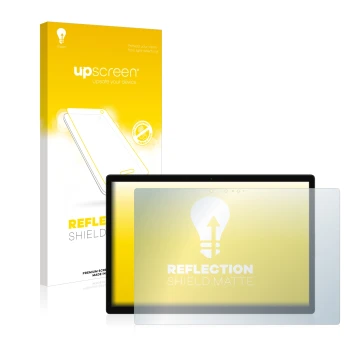 Face avant d’un emballage produit avec le logo de la marque upscreen. À côté, l’appareil Xiaomi Book S 12.4