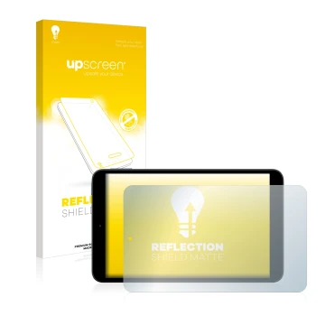 Face avant d’un emballage produit avec le logo de la marque upscreen. À côté, l’appareil Nokia T10 est représenté avec la prot