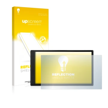 Face avant d’un emballage produit avec le logo de la marque upscreen. À côté, l’appareil Garmin DriveSmart 66 est représenté a