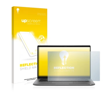 Face avant d’un emballage produit avec le logo de la marque upscreen. À côté, l’appareil Dell Latitude 14 7430 est représenté 