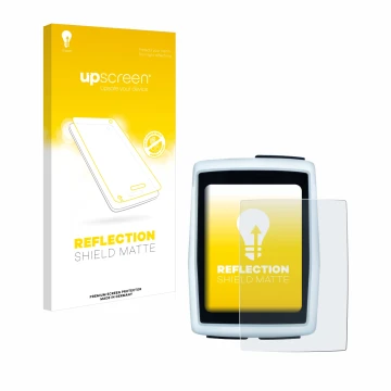 Face avant d’un emballage produit avec le logo de la marque upscreen. À côté, l’appareil Sigma BC 12.0 WL est représenté avec 