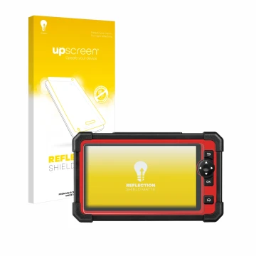 Face avant d’un emballage produit avec le logo de la marque upscreen. À côté, l’appareil Launch X-431 CRP919E est représenté a