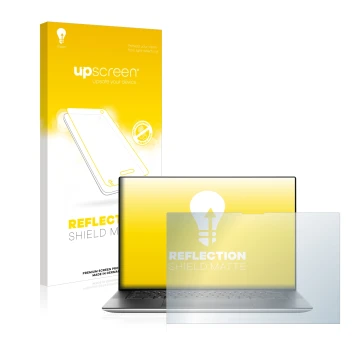 Face avant d’un emballage produit avec le logo de la marque upscreen. À côté, l’appareil Dell XPS 15 9520 Touch est représenté