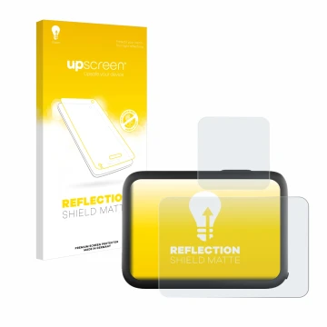 Face avant d’un emballage produit avec le logo de la marque upscreen. À côté, l’appareil GoPro Hero 11 Black est représenté av