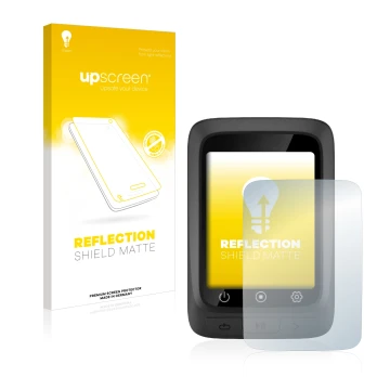 Face avant d’un emballage produit avec le logo de la marque upscreen. À côté, l’appareil CooSpo BC107 est représenté avec la p