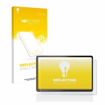 Face avant d’un emballage produit avec le logo de la marque upscreen. À côté, l’appareil Lenovo Tab P11 Gen 2 est représenté a