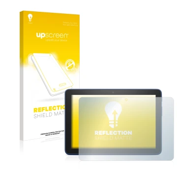 Face avant d’un emballage produit avec le logo de la marque upscreen. À côté, l’appareil Amazon Fire HD 8 2022 est représenté 