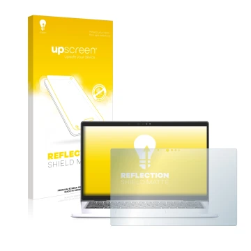 Face avant d’un emballage produit avec le logo de la marque upscreen. À côté, l’appareil Dell Latitude 7330 Laptop est représe