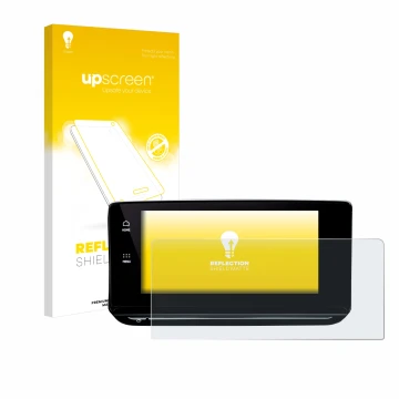 Face avant d’un emballage produit avec le logo de la marque upscreen. À côté, l’appareil Skoda Octavia 4 2020-2022 Columbus es