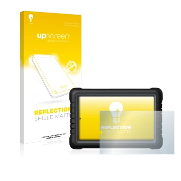 Face avant d’un emballage produit avec le logo de la marque upscreen. À côté, l’appareil Launch X-431 PROS V 8