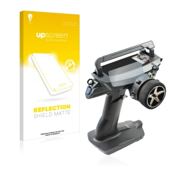 Face avant d’un emballage produit avec le logo de la marque upscreen. À côté, l’appareil Sanwa MT 44 / MT 5 est représenté ave