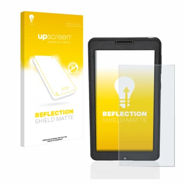 Face avant d’un emballage produit avec le logo de la marque upscreen. À côté, l’appareil Naviter Oudie N 5.5