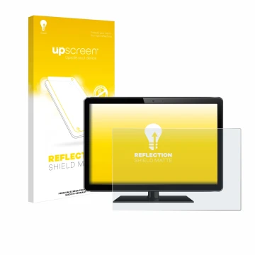 Face avant d’un emballage produit avec le logo de la marque upscreen. À côté, l’appareil est représenté avec la protection d’é