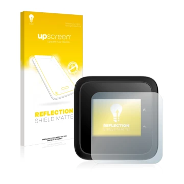 Face avant d’un emballage produit avec le logo de la marque upscreen. À côté, l’appareil Netgear Nighthawk M6 Pro est représen