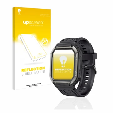 Face avant d’un emballage produit avec le logo de la marque upscreen. À côté, l’appareil Pasonomi KR06 1,8