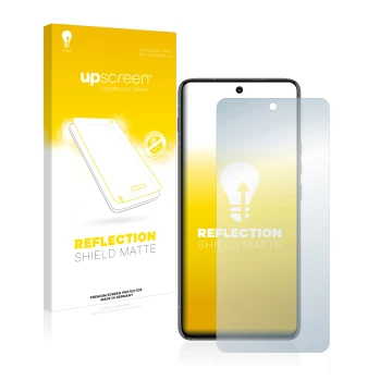 Face avant d’un emballage produit avec le logo de la marque upscreen. À côté, l’appareil Motorola ThinkPhone est représenté av