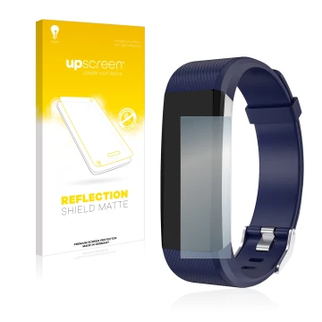 Face avant d’un emballage produit avec le logo de la marque upscreen. À côté, l’appareil Lebexy 1.54 