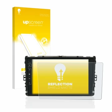 Face avant d’un emballage produit avec le logo de la marque upscreen. À côté, l’appareil Dynavin D8-DF63 10.1