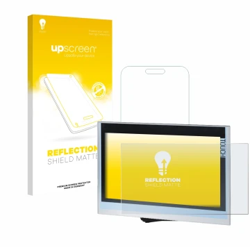 Face avant d’un emballage produit avec le logo de la marque upscreen. À côté, l’appareil Siemens Simatic HMI TP1900 Comfort es