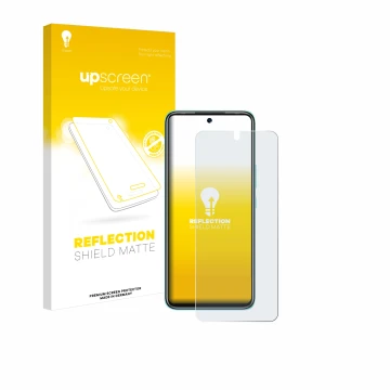 Face avant d’un emballage produit avec le logo de la marque upscreen. À côté, l’appareil Infinix Hot 12 Play est représenté av