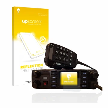 Face avant d’un emballage produit avec le logo de la marque upscreen. À côté, l’appareil AnyTone AT-D578UV plus est représenté
