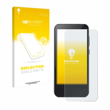 Face avant d’un emballage produit avec le logo de la marque upscreen. À côté, l’appareil Omnipod 5 est représenté avec la prot