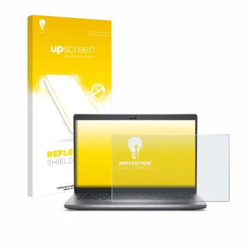 Face avant d’un emballage produit avec le logo de la marque upscreen. À côté, l’appareil Dell Latitude 5430 Non-Touch est repr