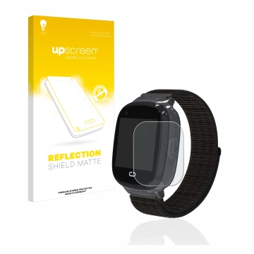 Face avant d’un emballage produit avec le logo de la marque upscreen. À côté, l’appareil Pthtechus 4G GPS T30 est représenté a