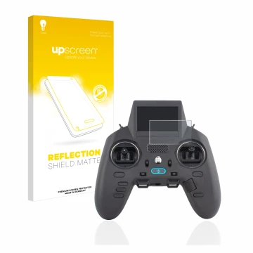 Face avant d’un emballage produit avec le logo de la marque upscreen. À côté, l’appareil Radiomaster Zorro est représenté avec