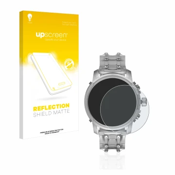 Face avant d’un emballage produit avec le logo de la marque upscreen. À côté, l’appareil Diesel Griffed (45,5 mm) est représen