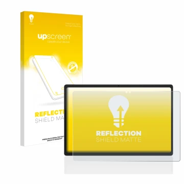 Face avant d’un emballage produit avec le logo de la marque upscreen. À côté, l’appareil Jumper EZpad M11 est représenté avec 