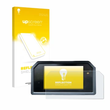 Face avant d’un emballage produit avec le logo de la marque upscreen. À côté, l’appareil Yamaha Tmax 560 2023 est représenté a