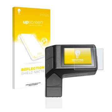Face avant d’un emballage produit avec le logo de la marque upscreen. À côté, l’appareil Giant Ridecontrol Dash 2 in 1 est rep