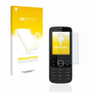 Face avant d’un emballage produit avec le logo de la marque upscreen. À côté, l’appareil Nokia 225 4G est représenté avec la p
