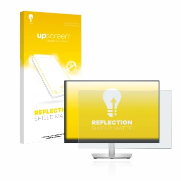 Face avant d’un emballage produit avec le logo de la marque upscreen. À côté, l’appareil Dell Professional P2423 est représent