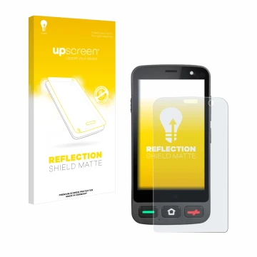 Face avant d’un emballage produit avec le logo de la marque upscreen. À côté, l’appareil Brondi Amico Pocket est représenté av