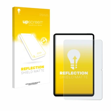 Face avant d’un emballage produit avec le logo de la marque upscreen. À côté, l’appareil Xiaomi Pad 6 est représenté avec la p