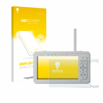 Face avant d’un emballage produit avec le logo de la marque upscreen. À côté, l’appareil Babysense HD S2 5